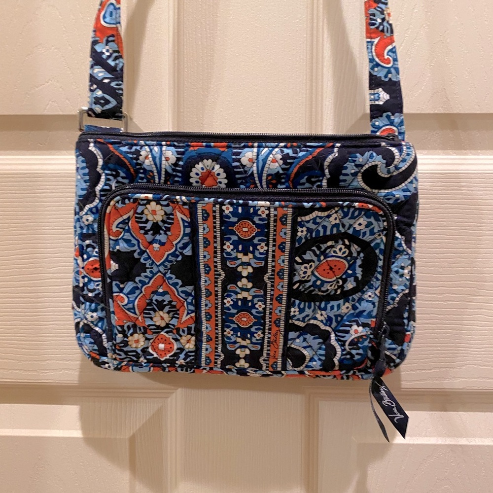 COPY - Vera Bradley crossbody bag. Orange and blue paisley.